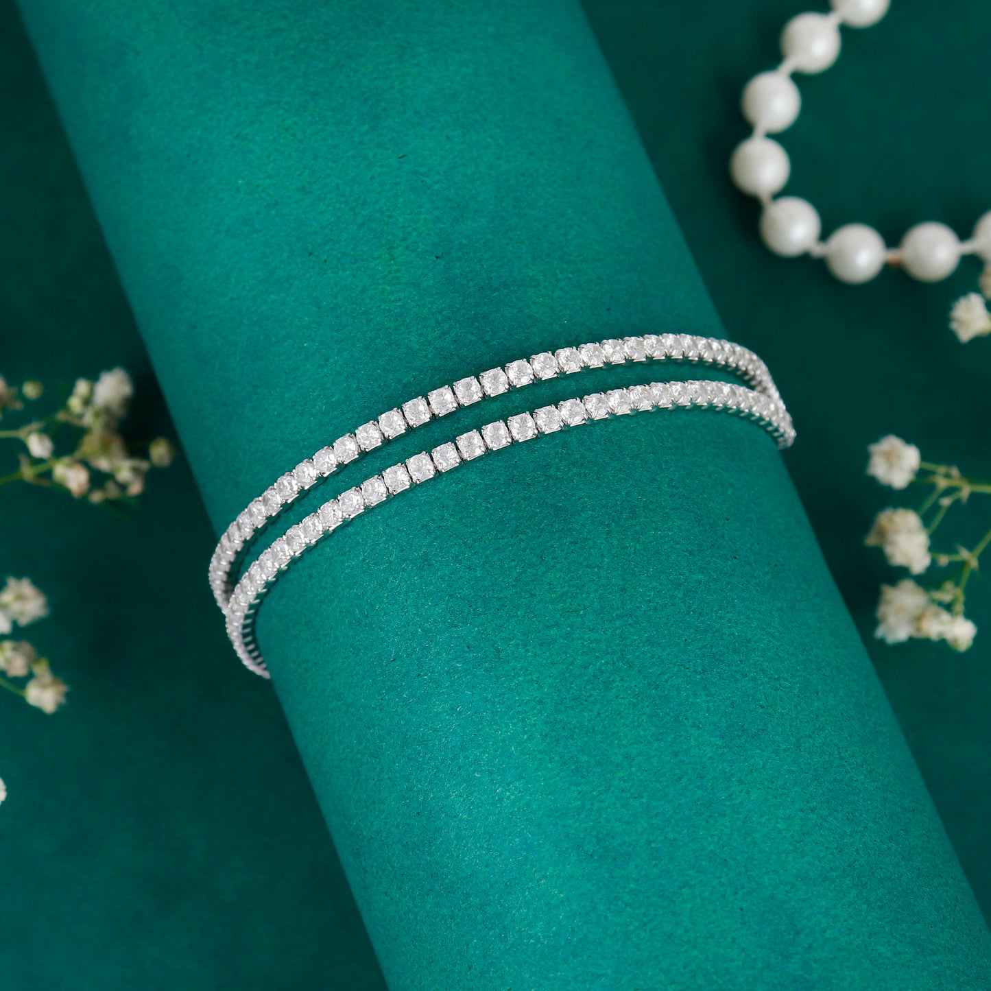 Double Layer Adjustable Tennis Slider Bracelet