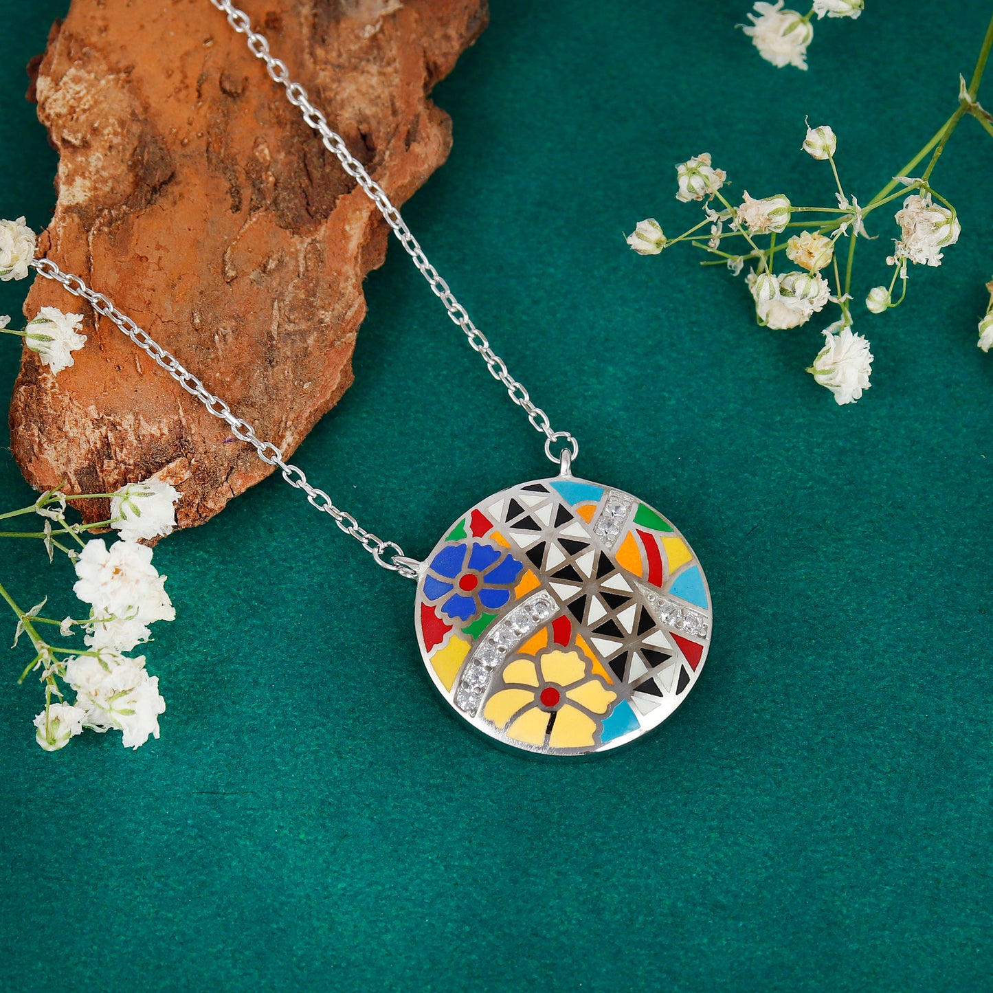 925 Sterling Silver Pendant Necklace with CZ