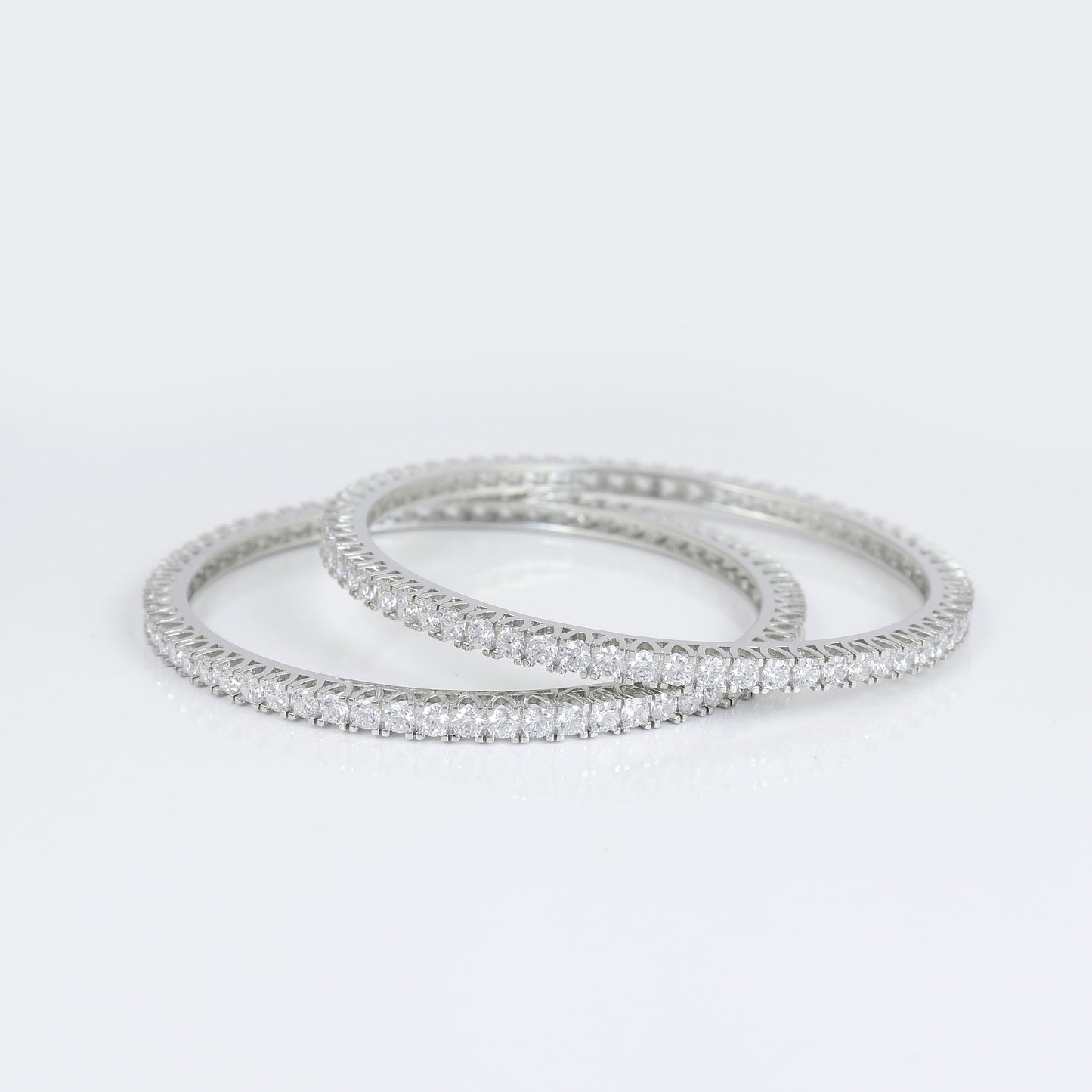 Full CZ Eternity Silver Bangle