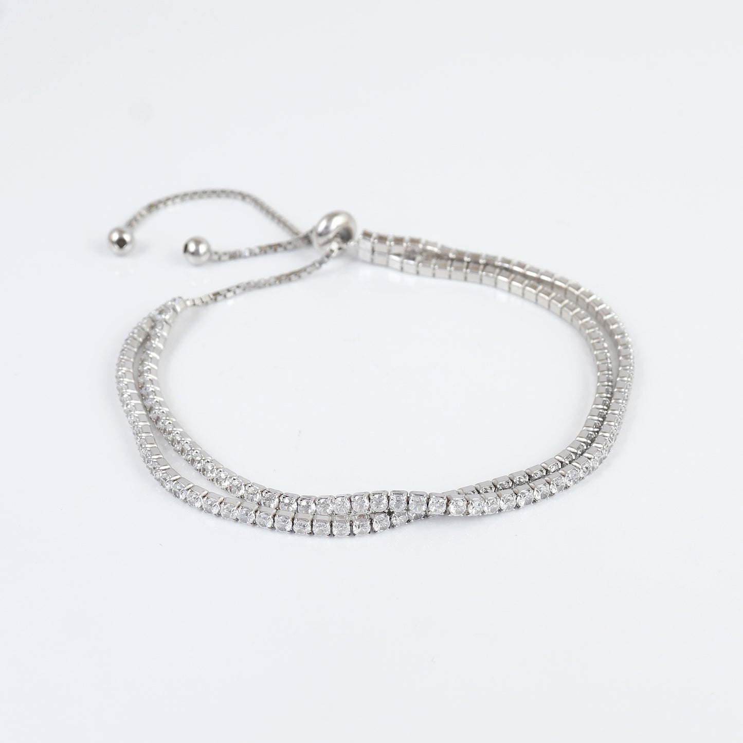 Double Layer Adjustable Tennis Slider Bracelet