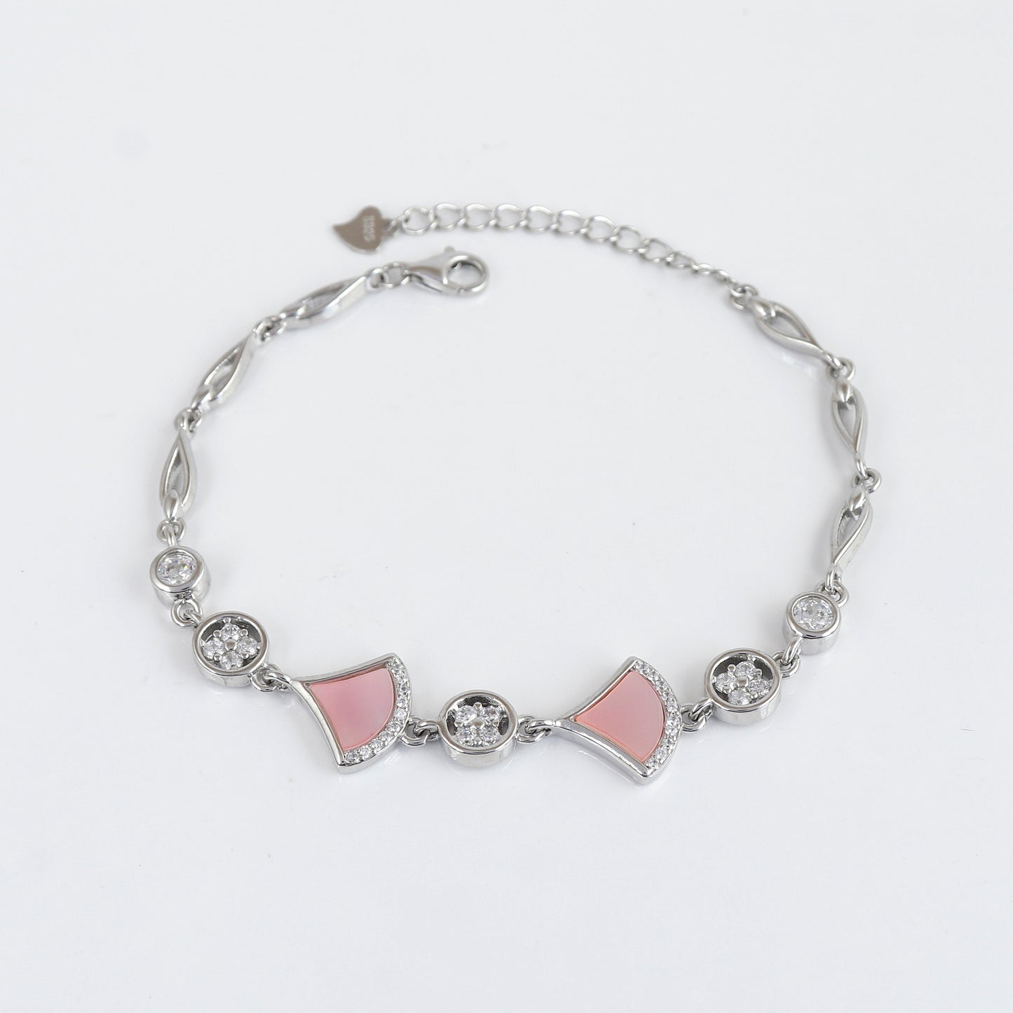 Pink & White Elegant Charm Bracelet