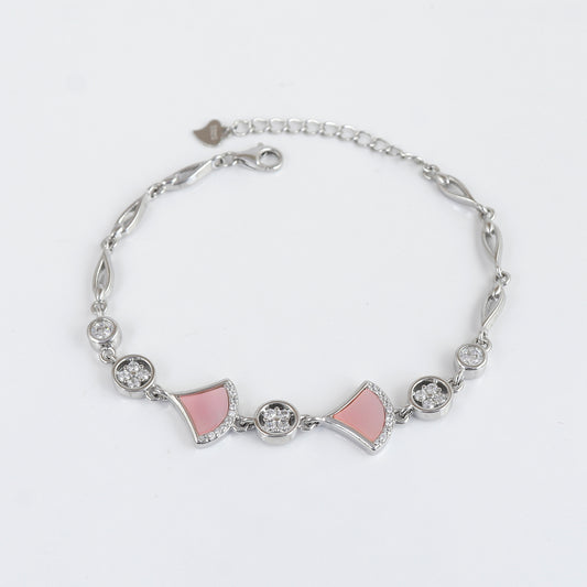 Pink & White Elegant Charm Bracelet