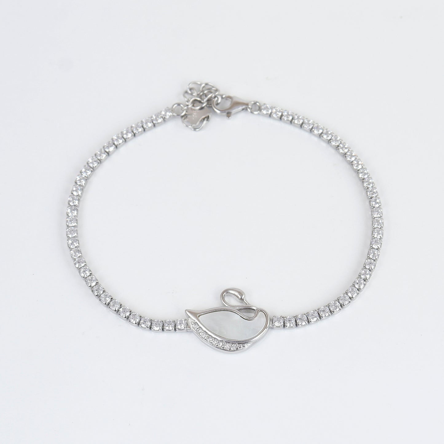 Swan Design Tennis Bracelet