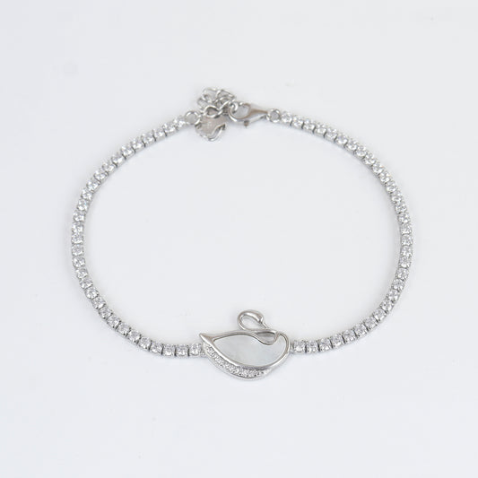 Swan Design Tennis Bracelet