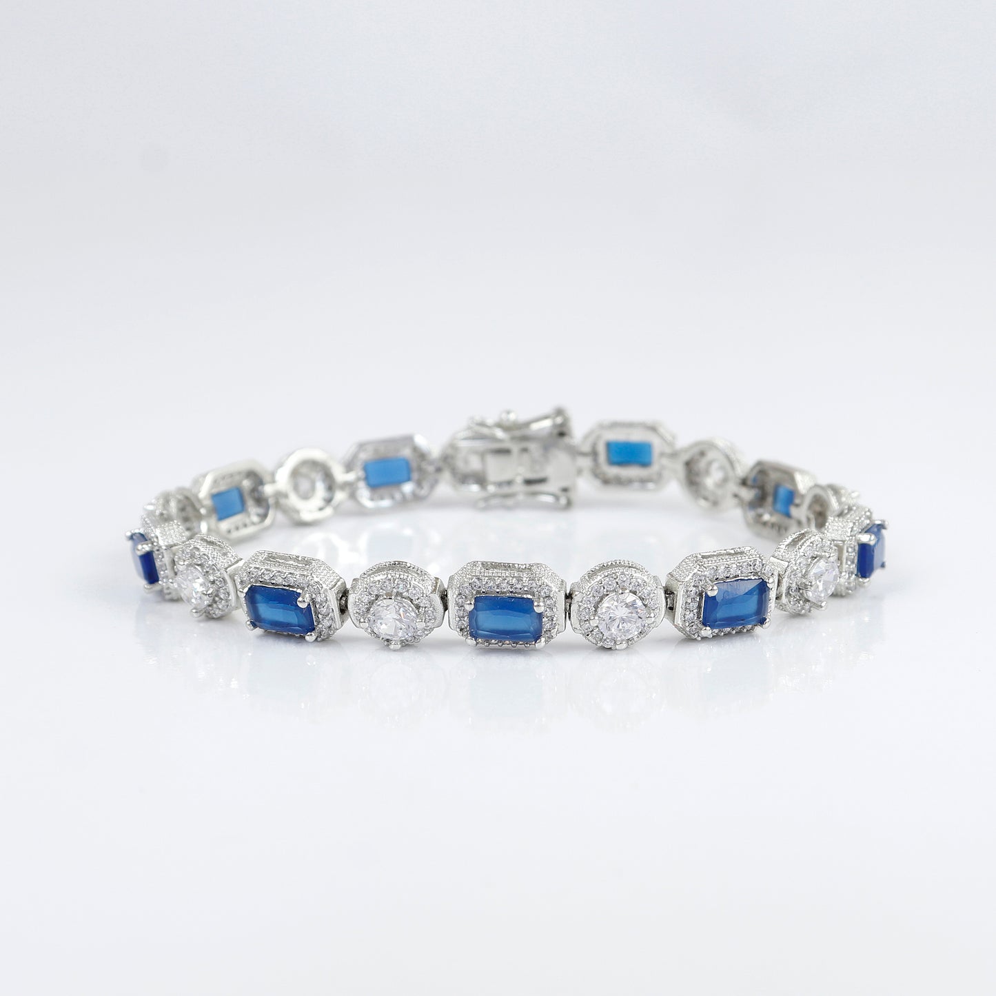 White stone silver bracelet.