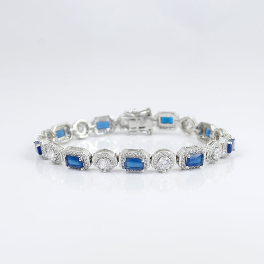 White stone silver bracelet.