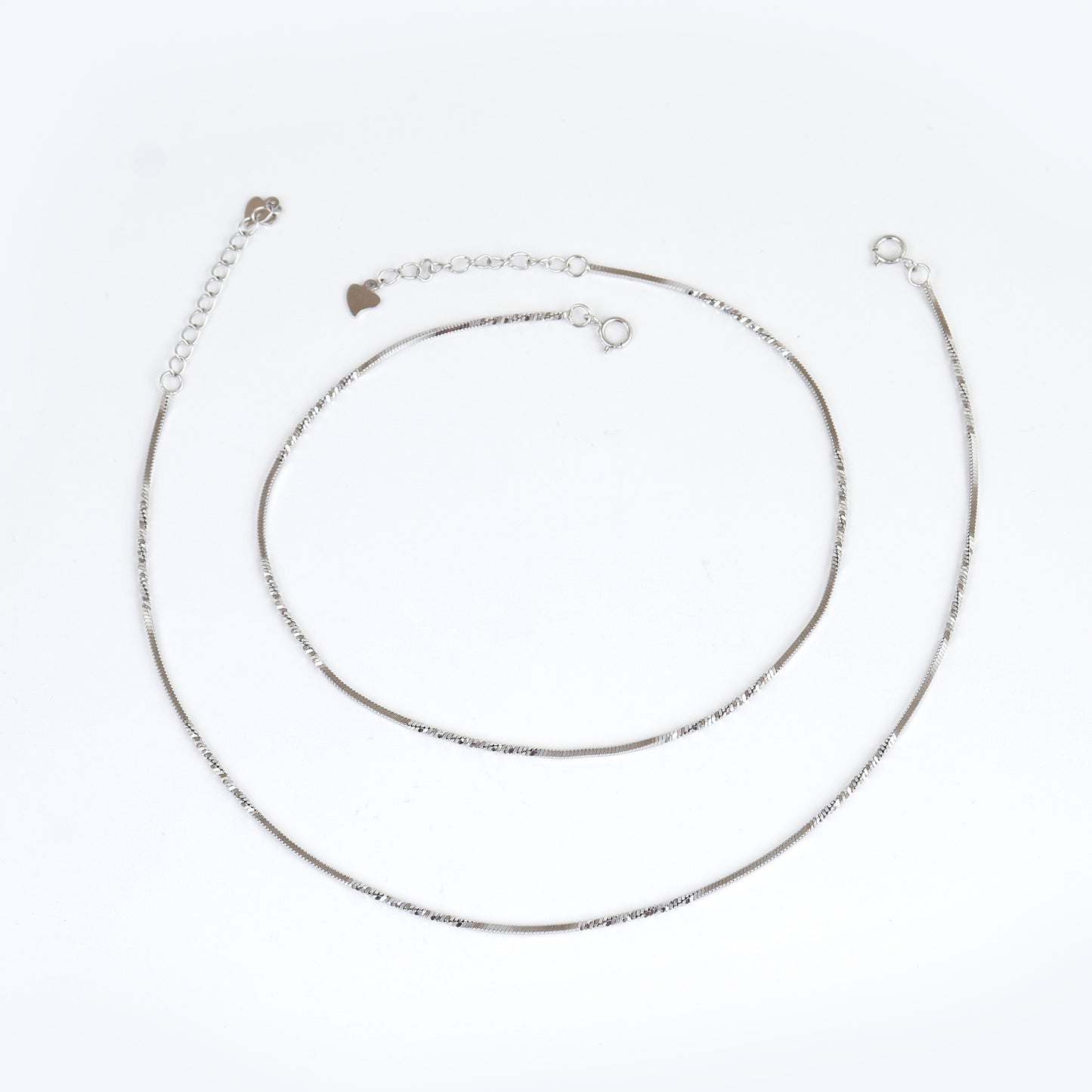Textured Sterling Silver Slim Anklet