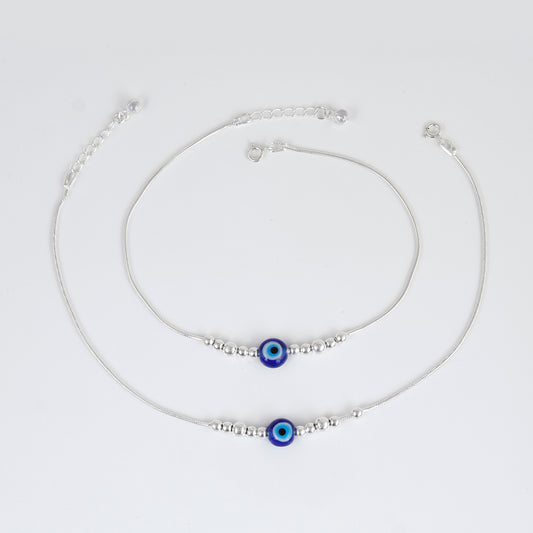 Evil Eye Silver Anklet