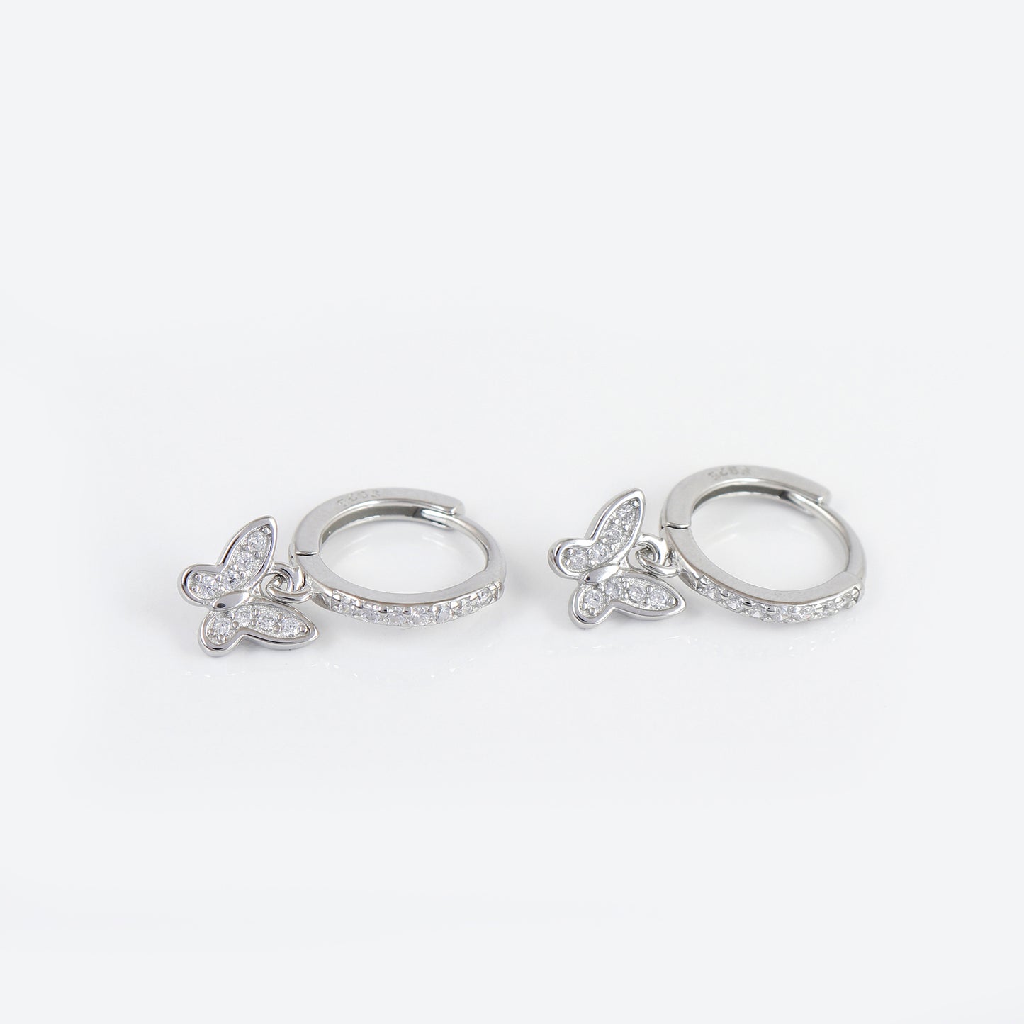 Butterfly Silver earhoops
