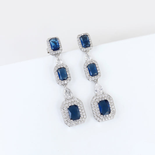 Sapphire long earrings