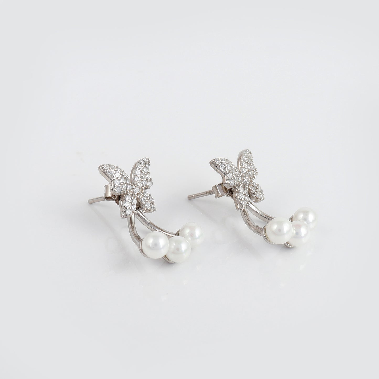 Butterfly silver earring