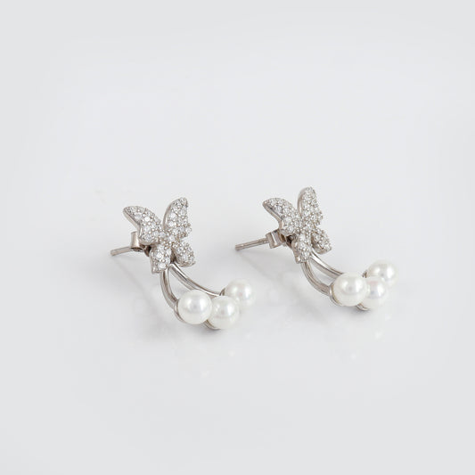 Butterfly silver earring