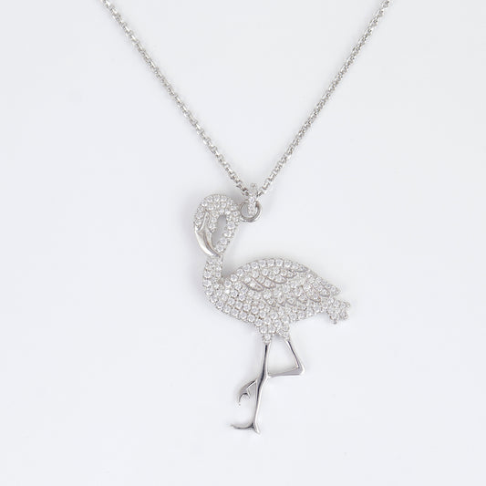 Flamingo 925 Sterling Silver Pendant Necklace