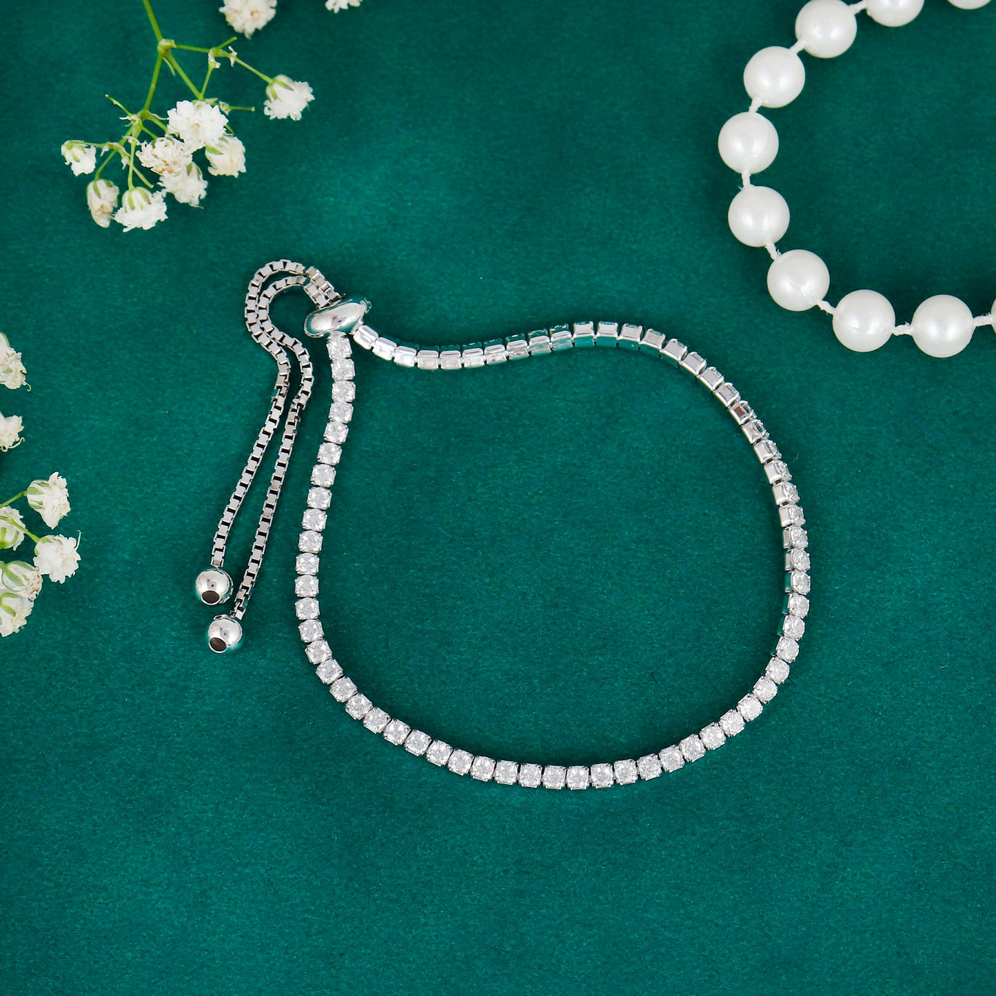 Adjustable Tennis Slider Bracelet