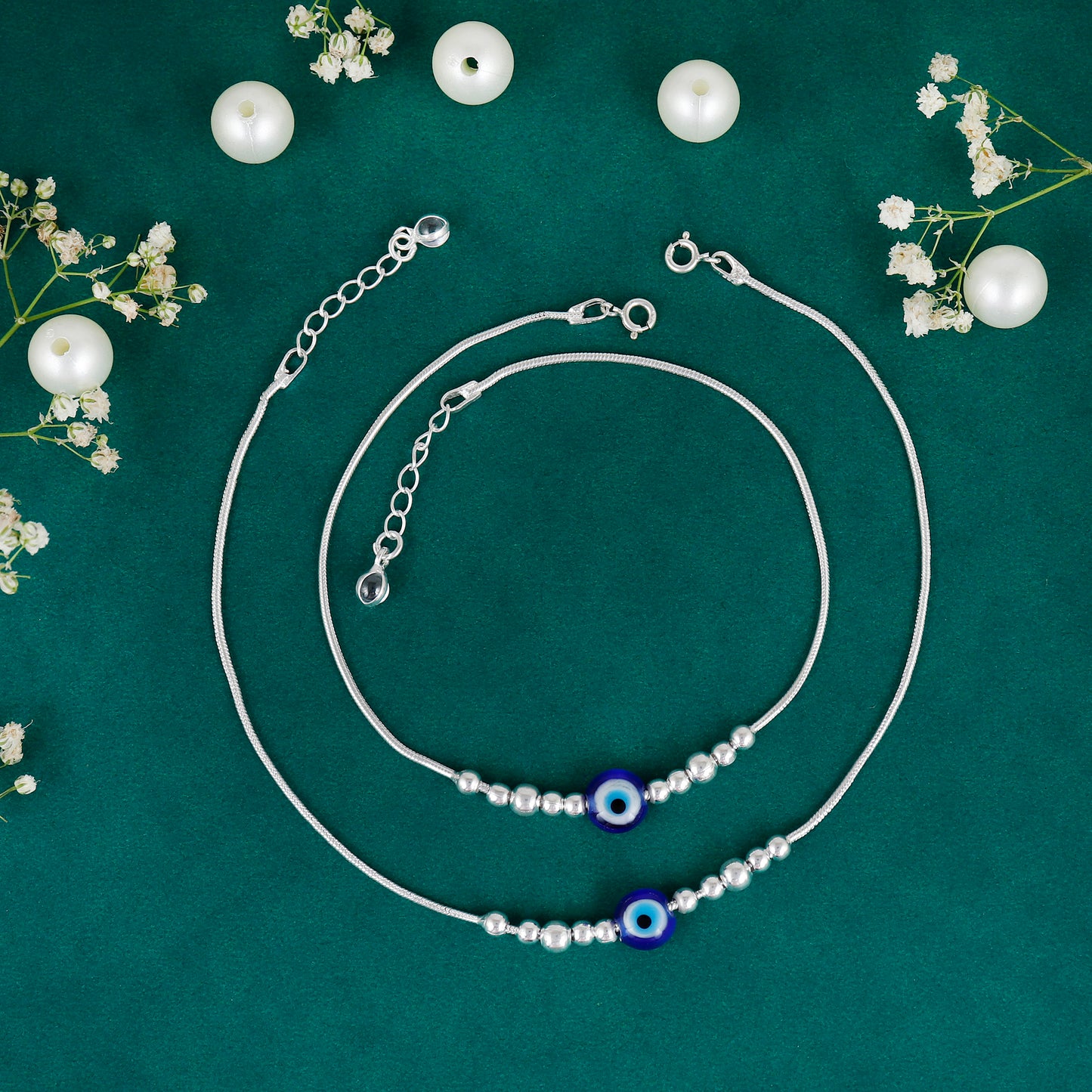 Evil Eye Silver Anklet