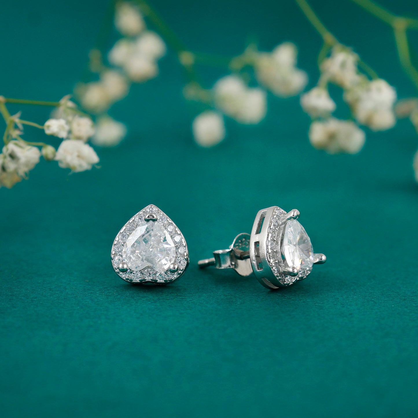 Heat diamond 925 silver eartops