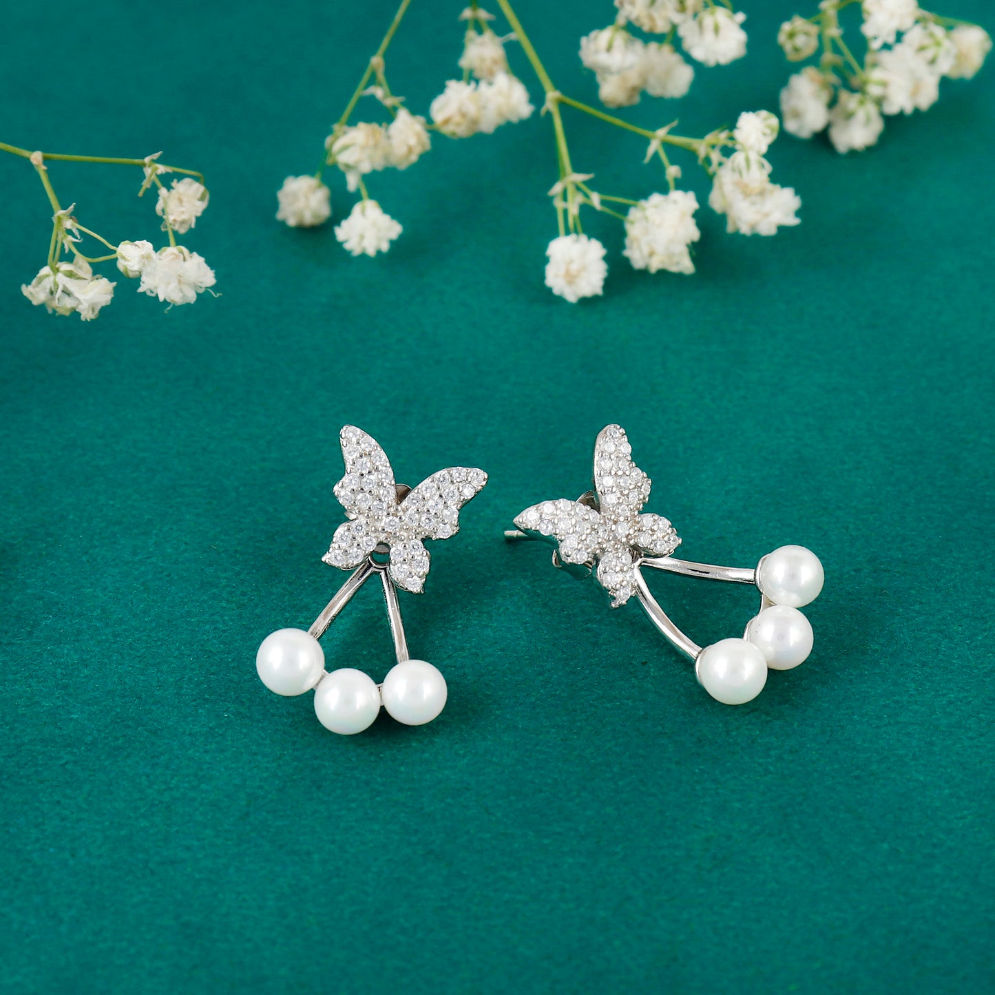 Butterfly silver earring