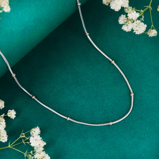 Italian Silver 925 Beaded Chain