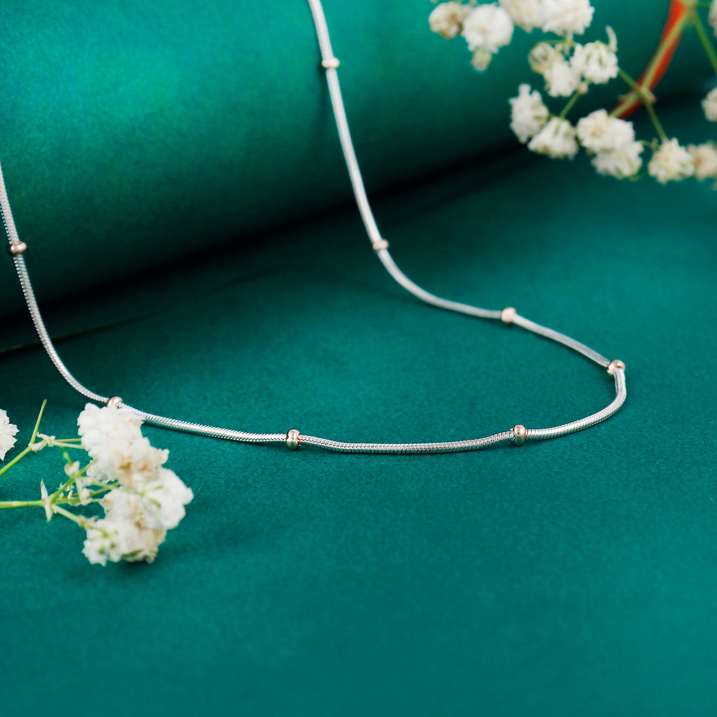 Italian Silver 925 Beaded Chain