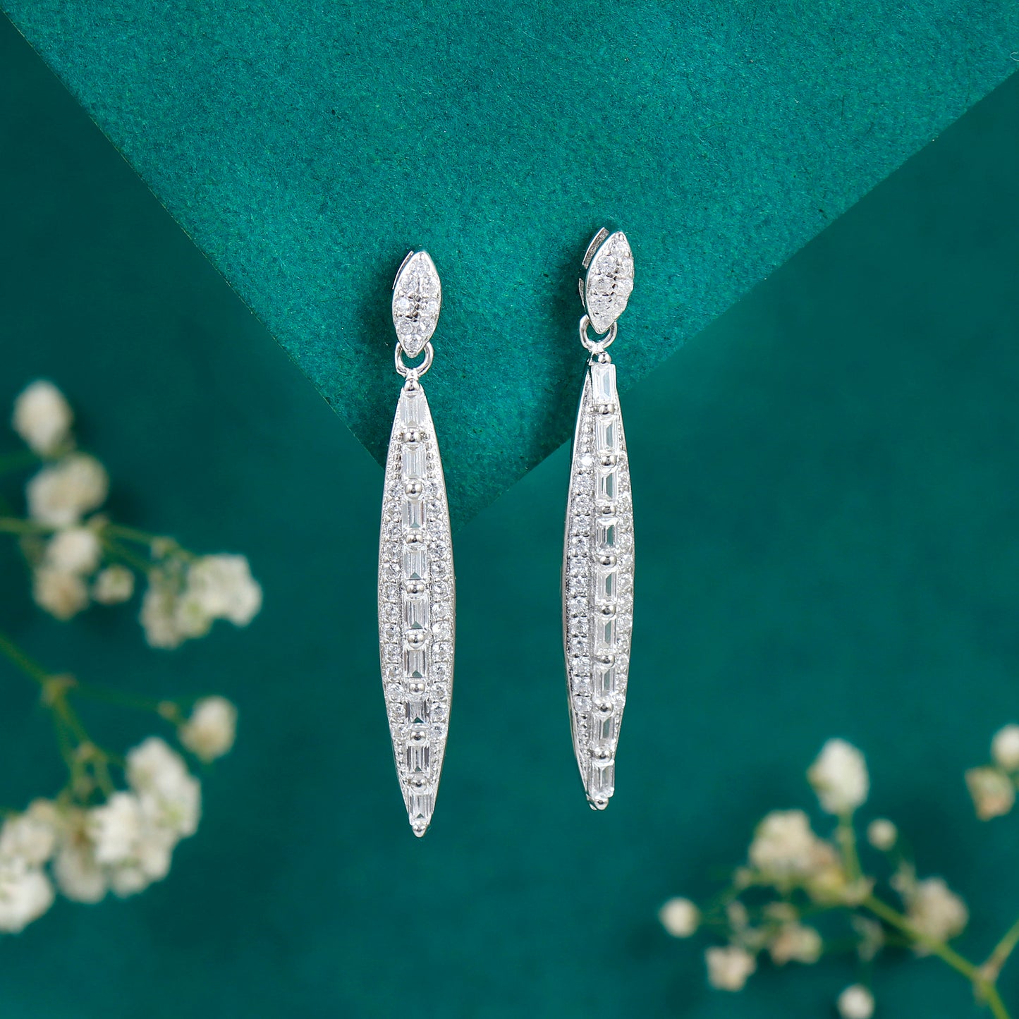Long Silver earring