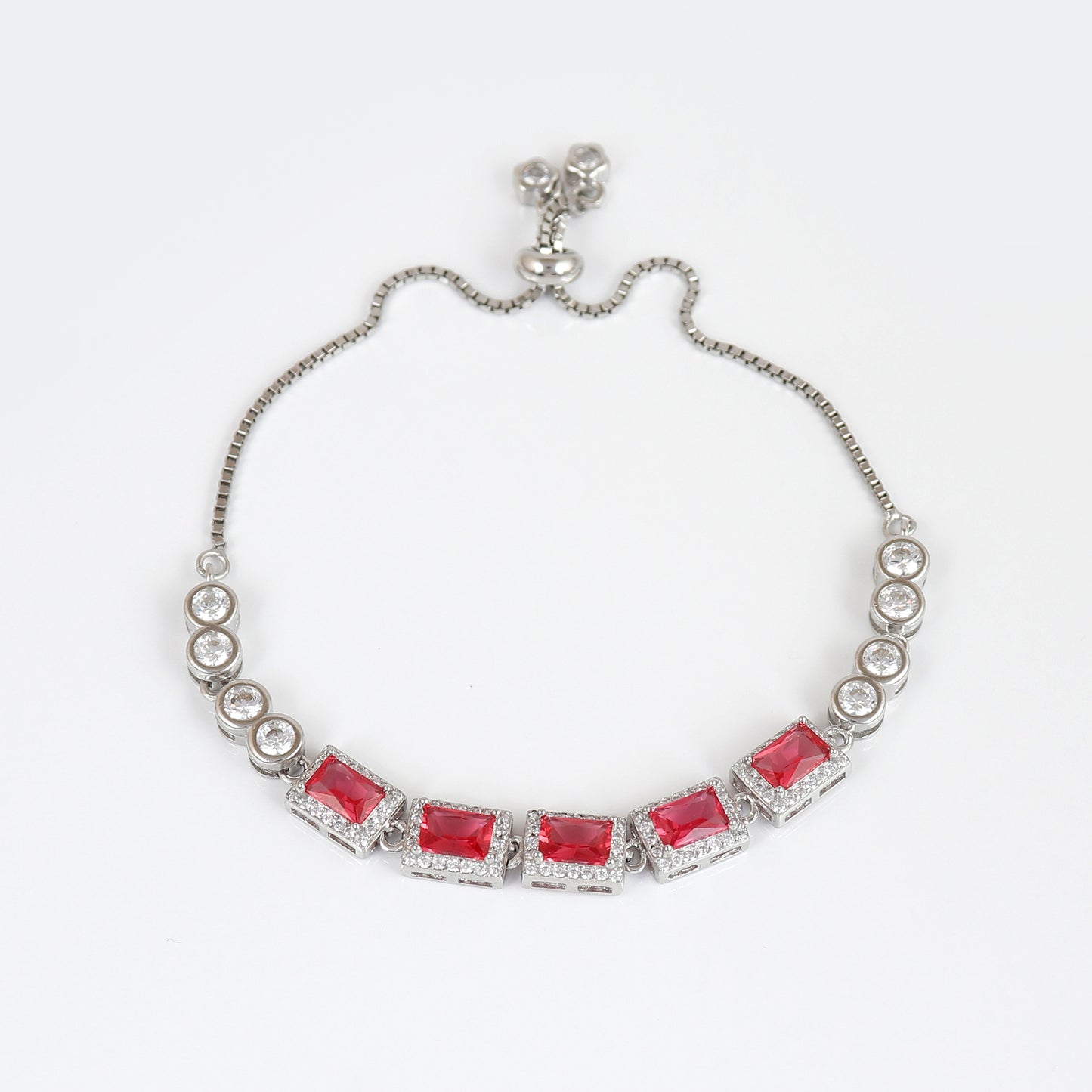 Silver Ruby Stone bracelet