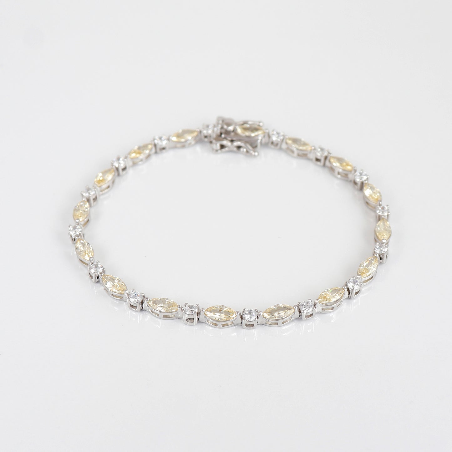 Sterling Silver Yellow Stone Bracelet