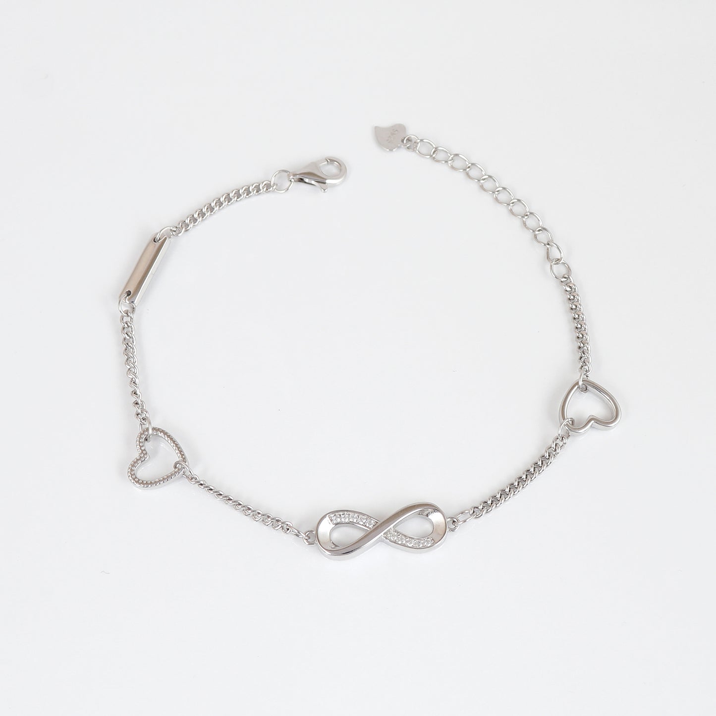 Sterling Silver Infinite Heart Bracelet