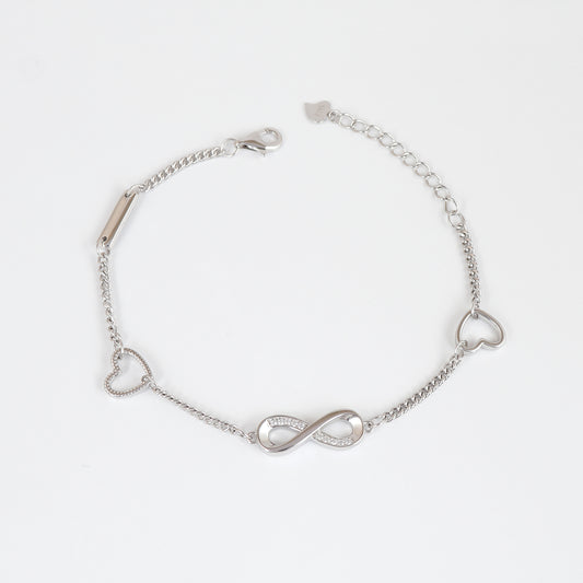 Sterling Silver Infinite Heart Bracelet
