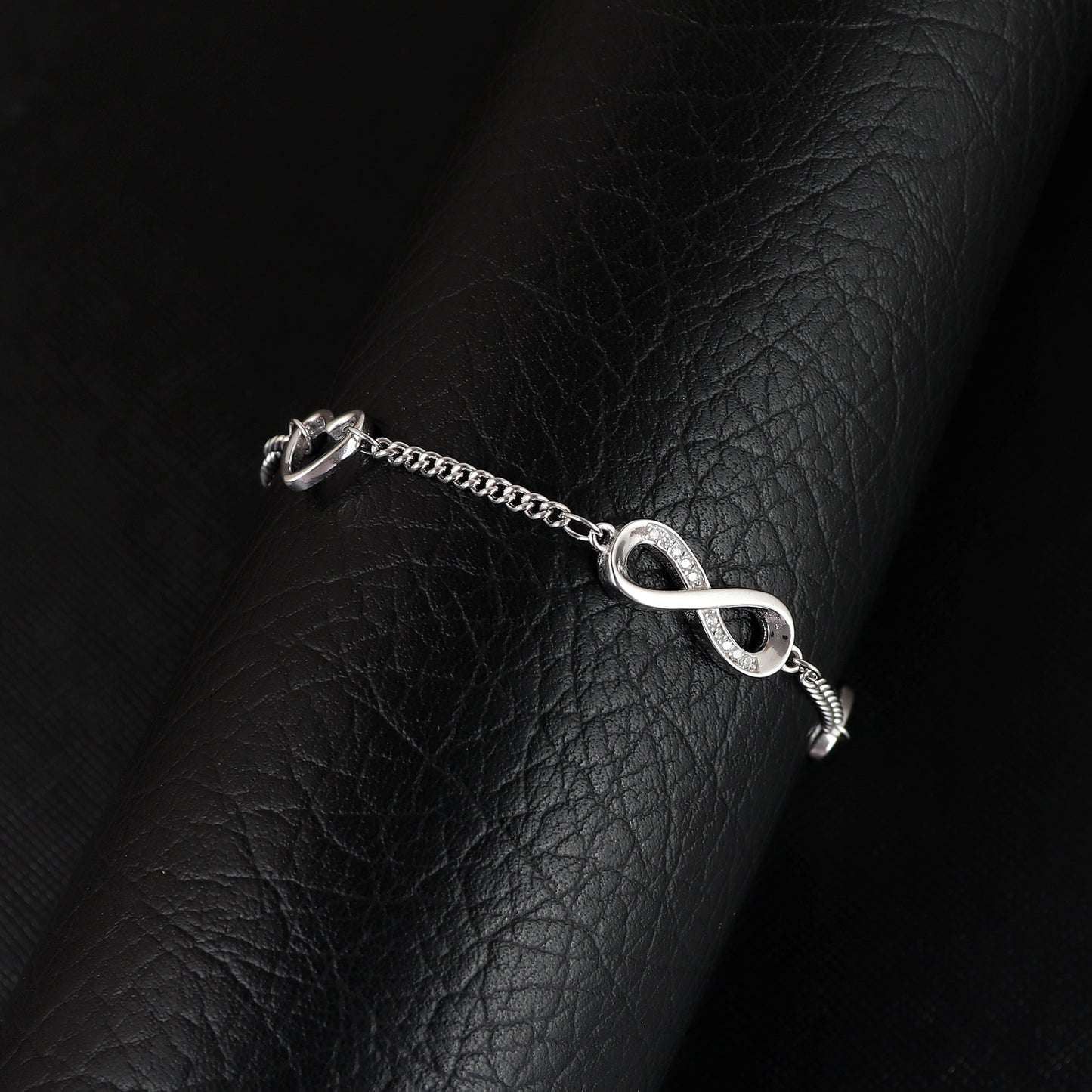 Sterling Silver Infinite Heart Bracelet